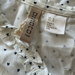 H&M Heart Polka Dot Long Sleeve Blouse